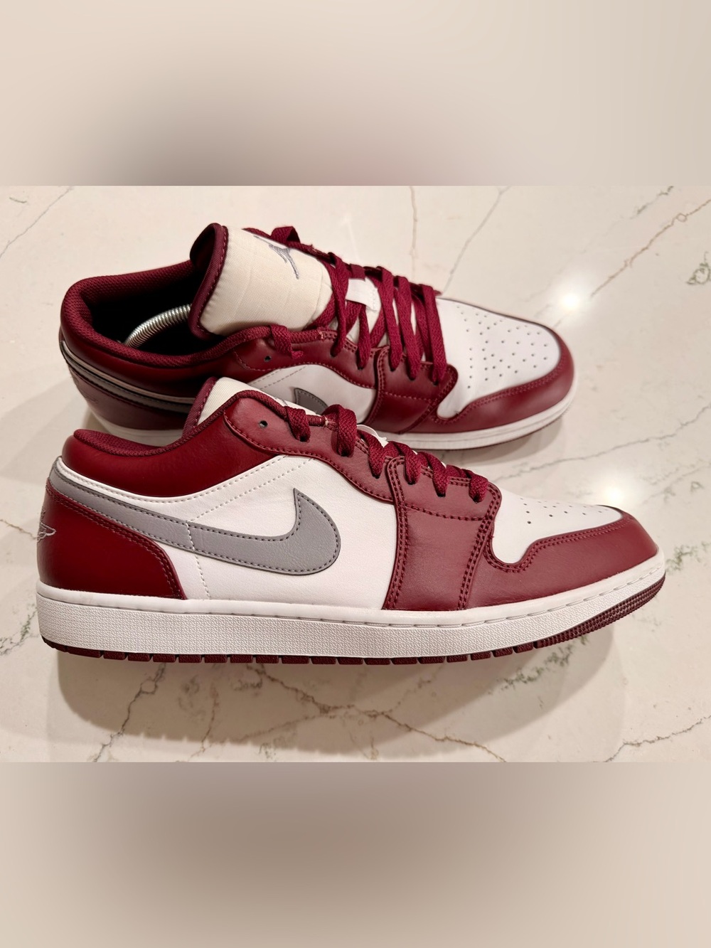 Nike Air Jordan 1 Low Bordeaux Cherrywood/Red/Grey 553558-615 Sz 14